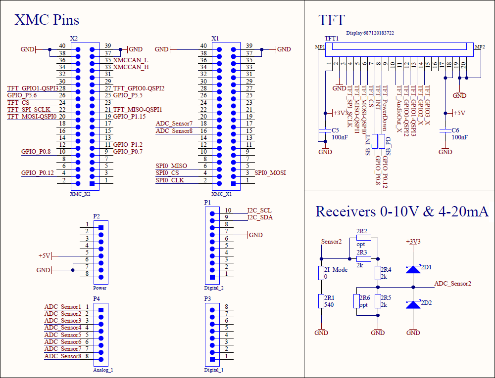 Main schematics of the main board