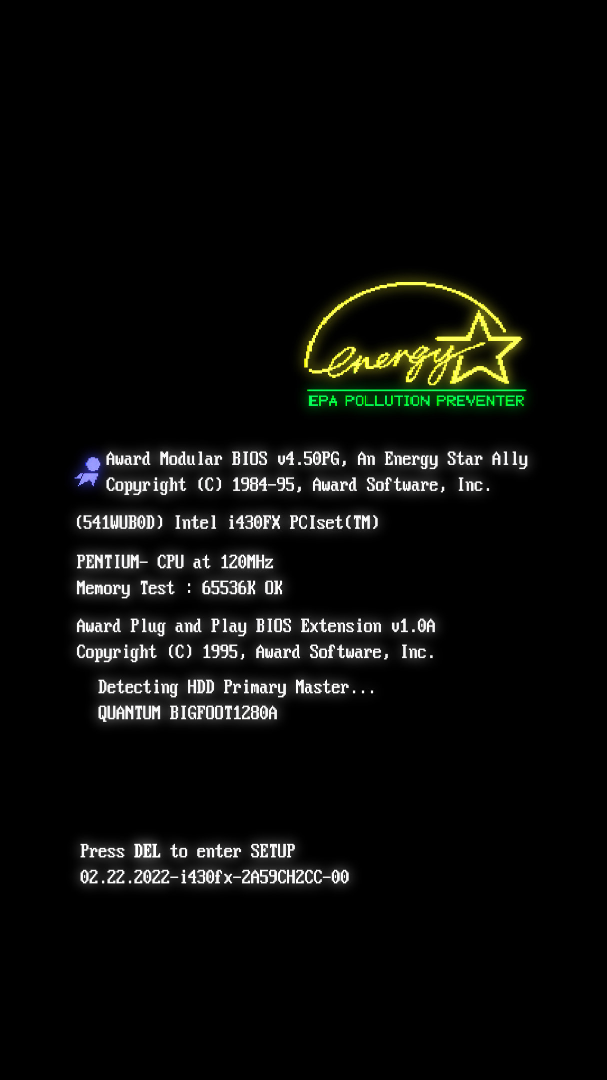 an old screen showing the energy usage of a computer. This was popular in PCs in the 90s and 2000s.