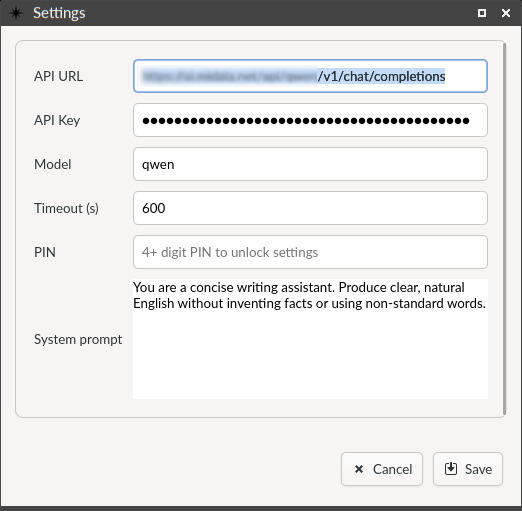 Plain-text rendering