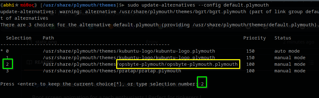 Select Opsbyte related option