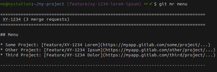 git mr menu