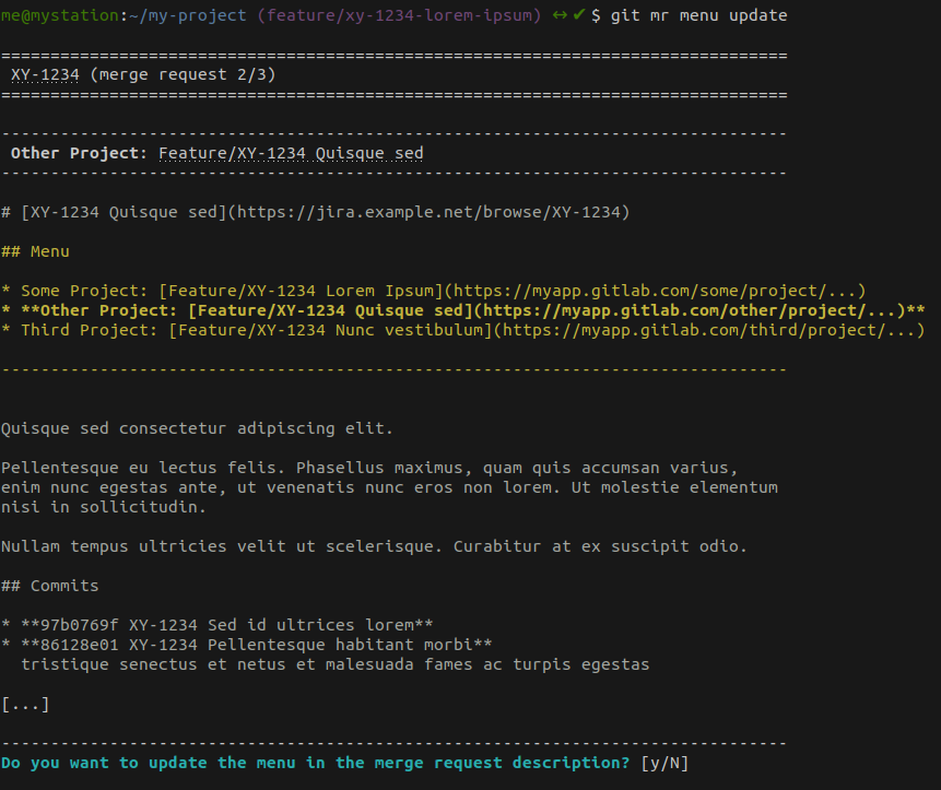 git mr menu update