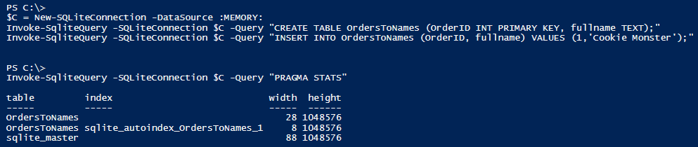 Create a SQLite connection, use it