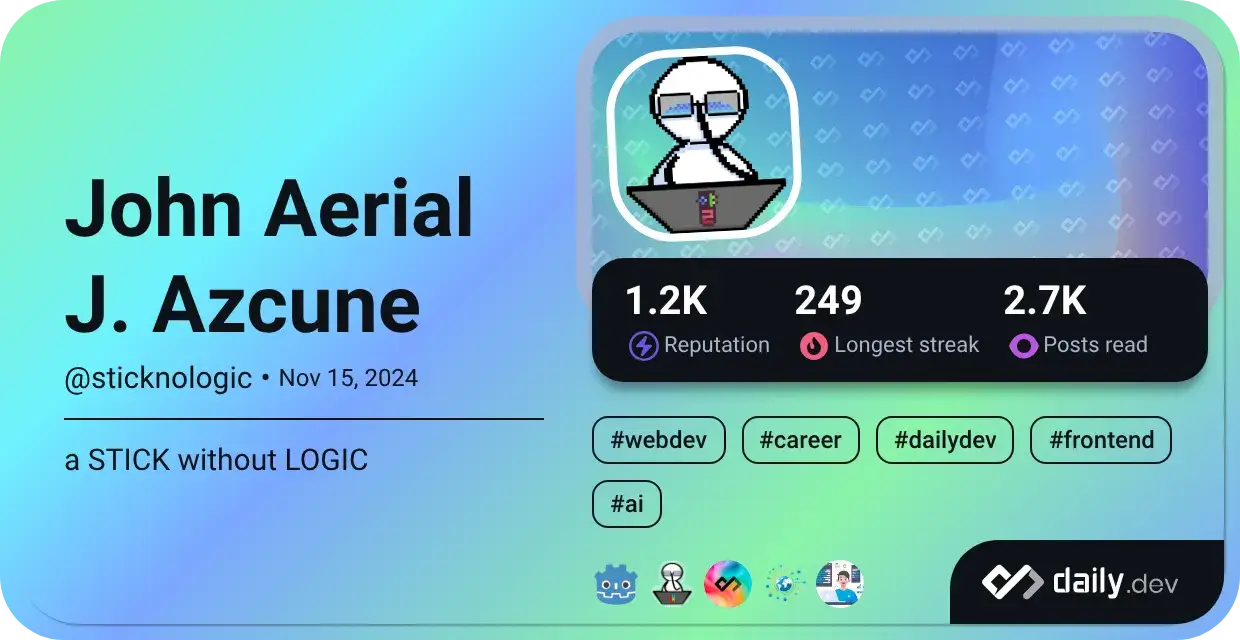 John Aerial J. Azcune's Dev Card