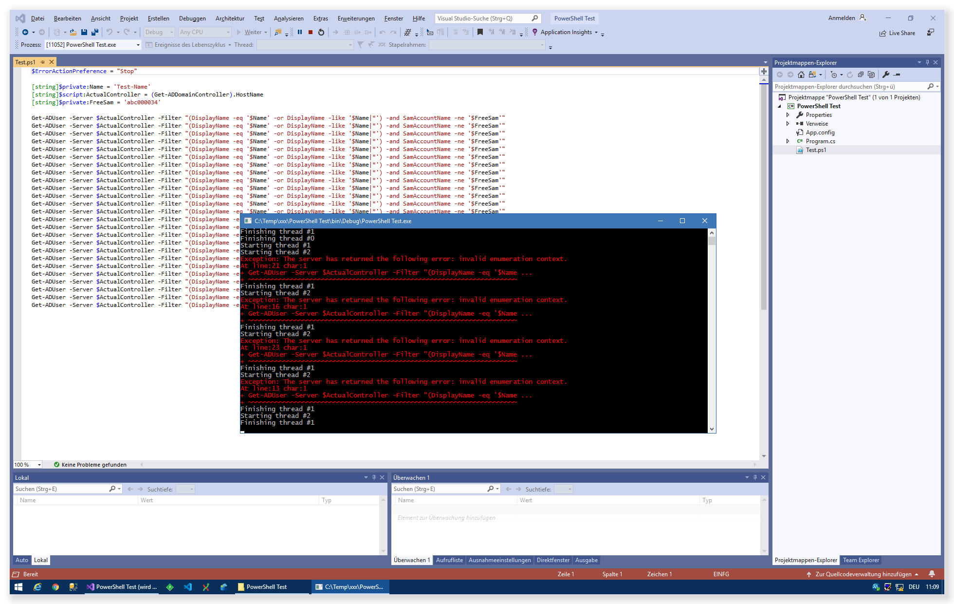 PowerShell Test screenshot