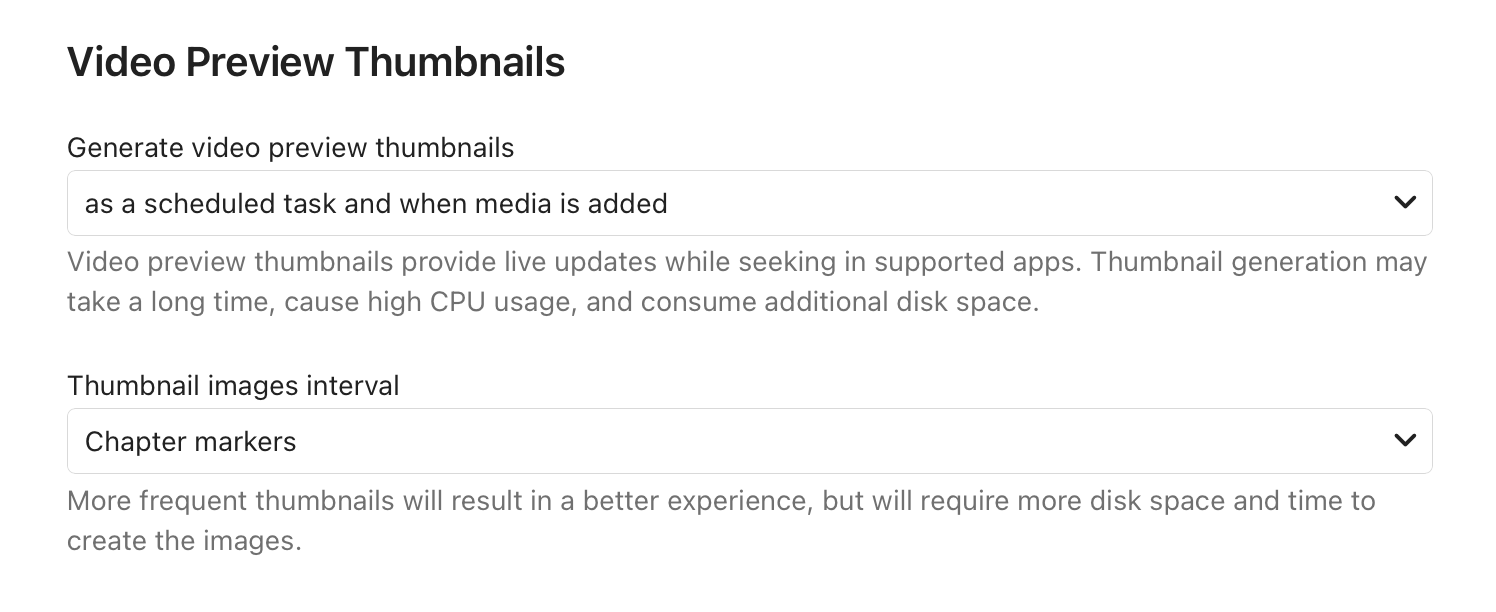 Enable Video Preview Thumbnails