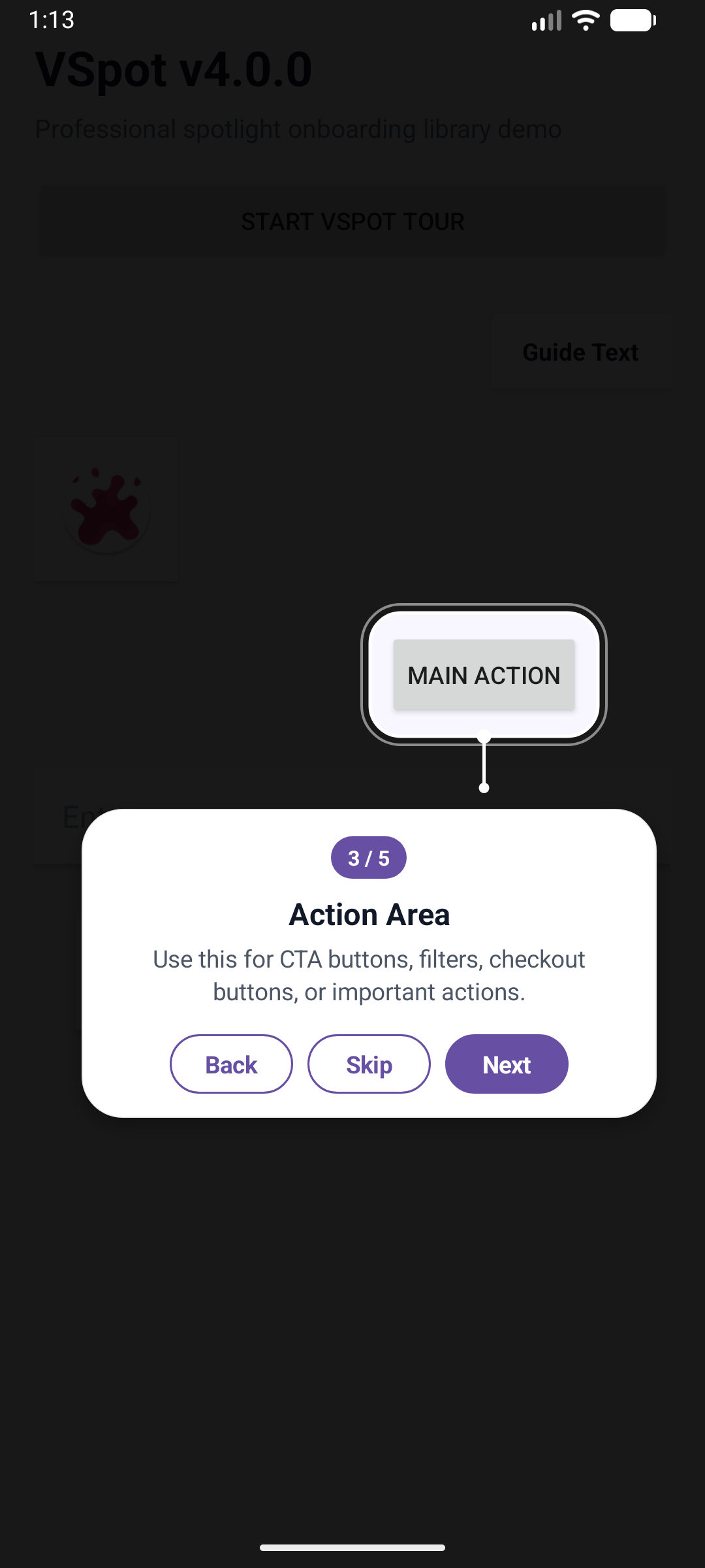VSpot Action Area