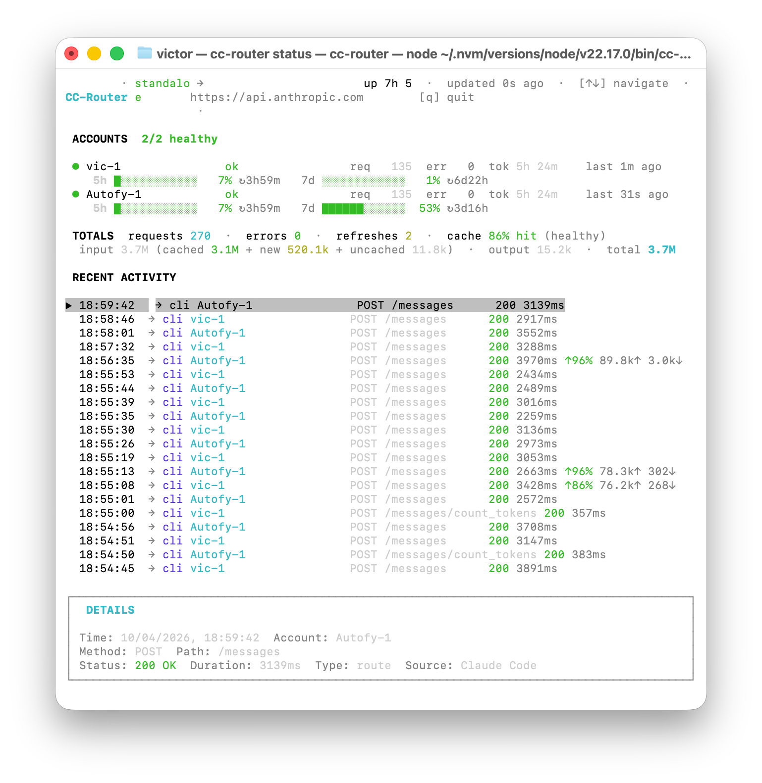 CC-Router Dashboard