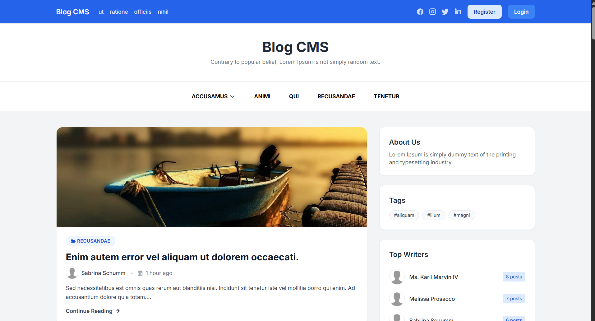 Front Blog - BlogCMS - YasserElgammal