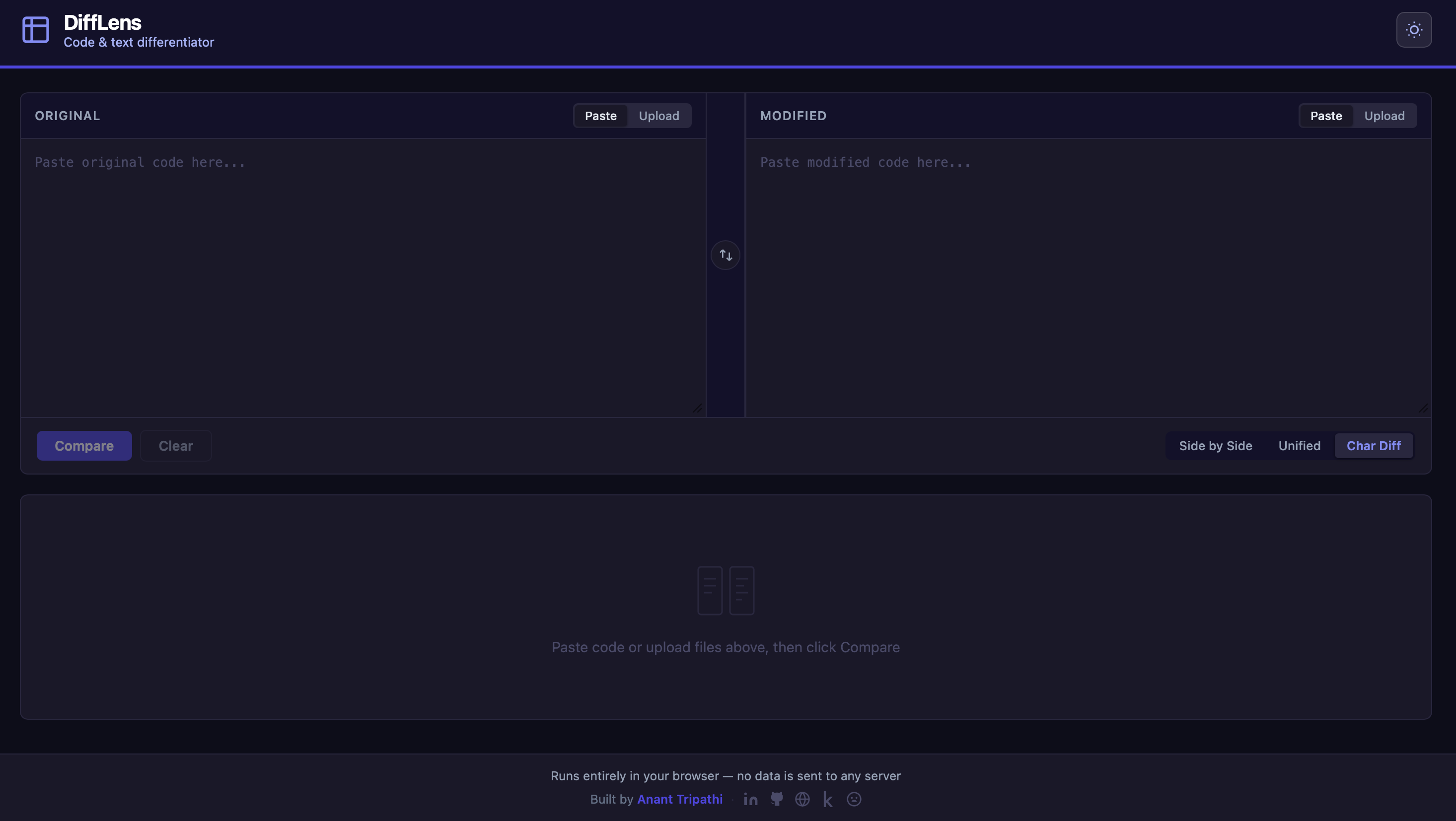 DiffLens dark mode