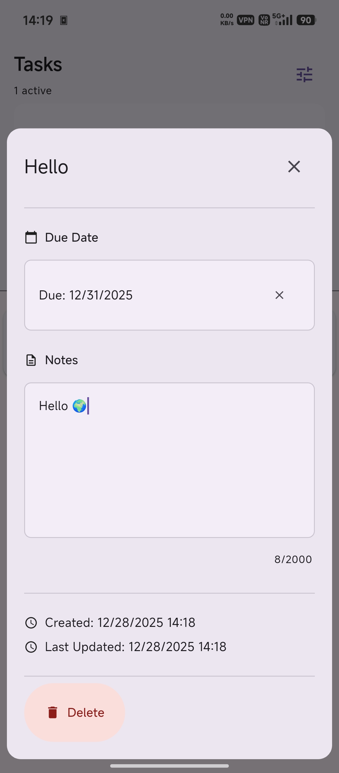 Task details