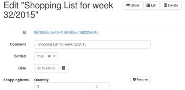 Grocery list edit