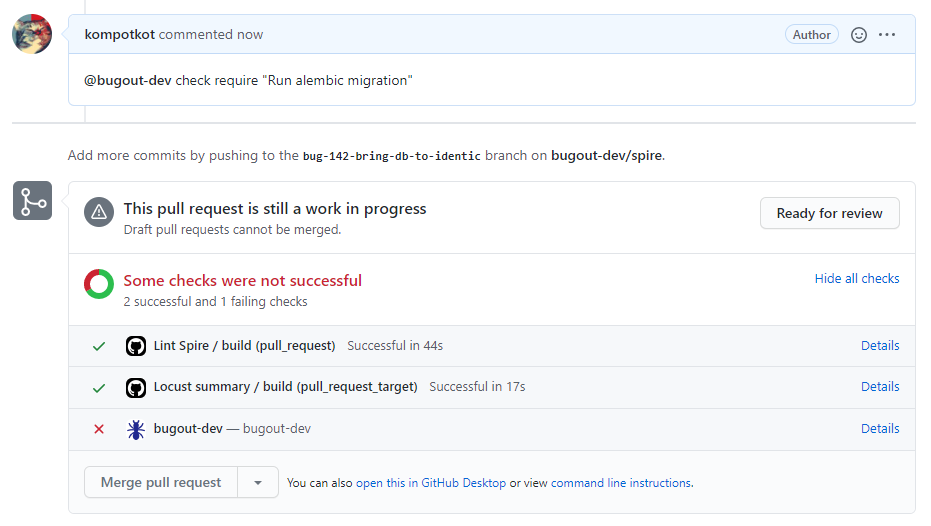 Screenshot of check require