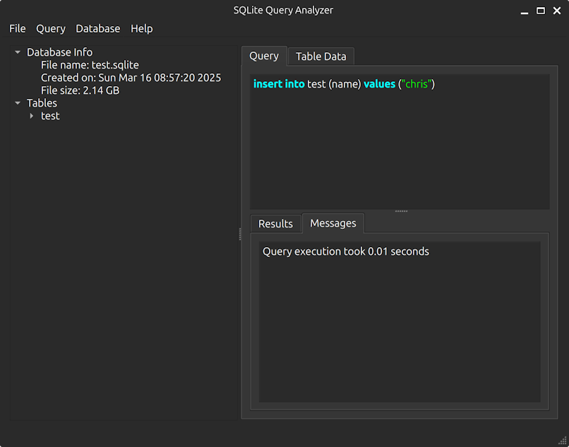 Dark Mode Insert query