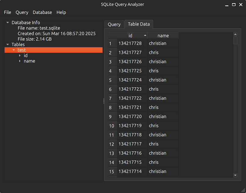 Dark Mode Table data editing