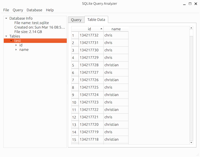 Table data editing