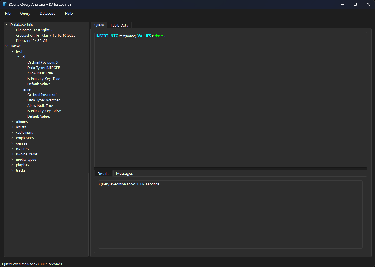 Dark Mode Insert query