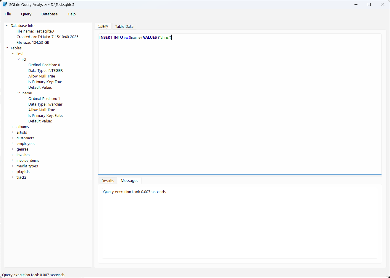 Insert query