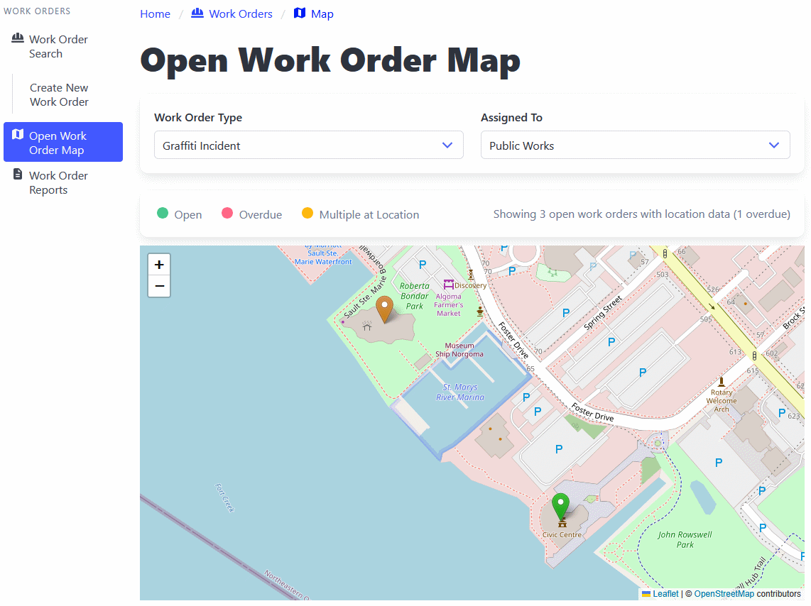 Open Work Order Map