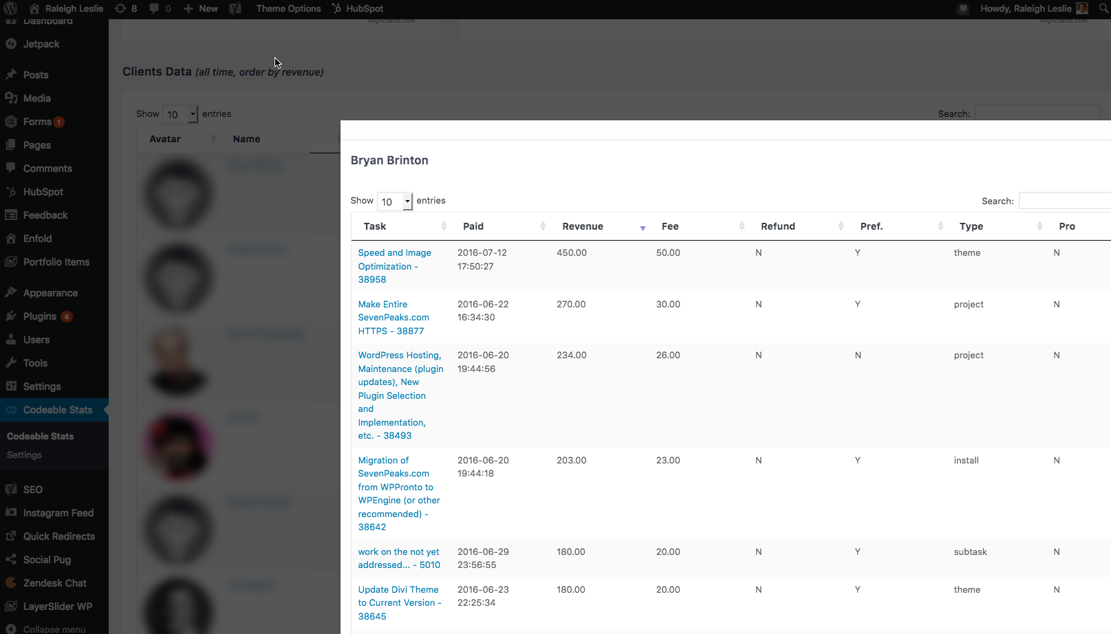 Client Data Detail Modal