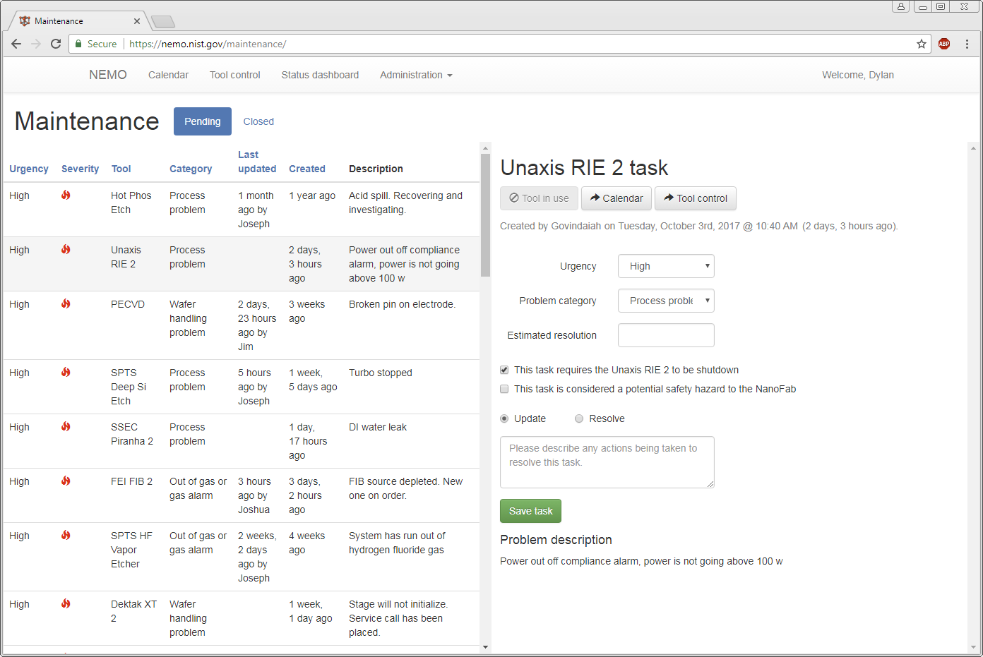 Maintenance tasks Maintenance tasks