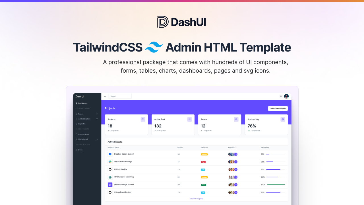 Dash UI - TailwindCSS HTML Admin Template Free