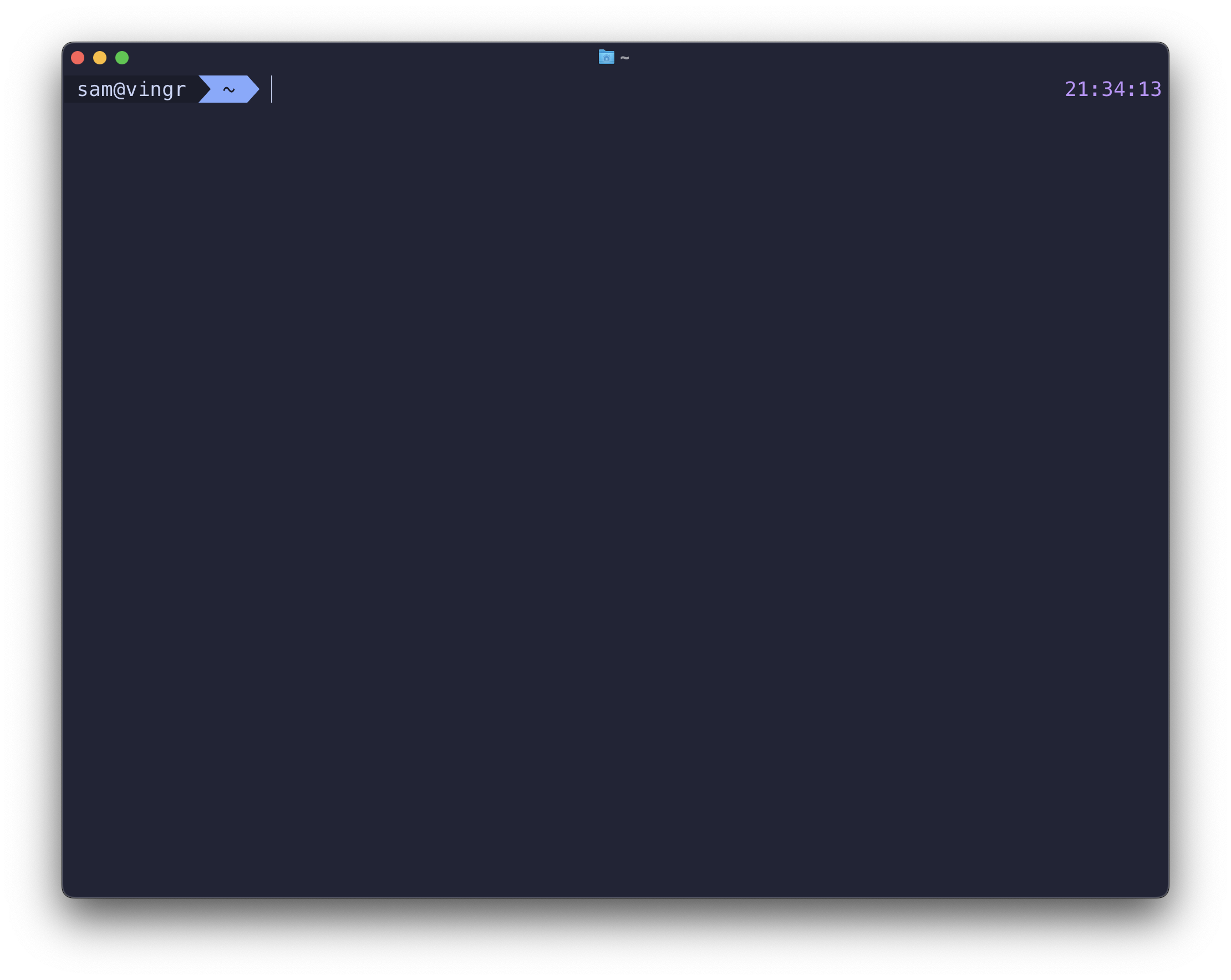 Screenshot of the configured Terminal