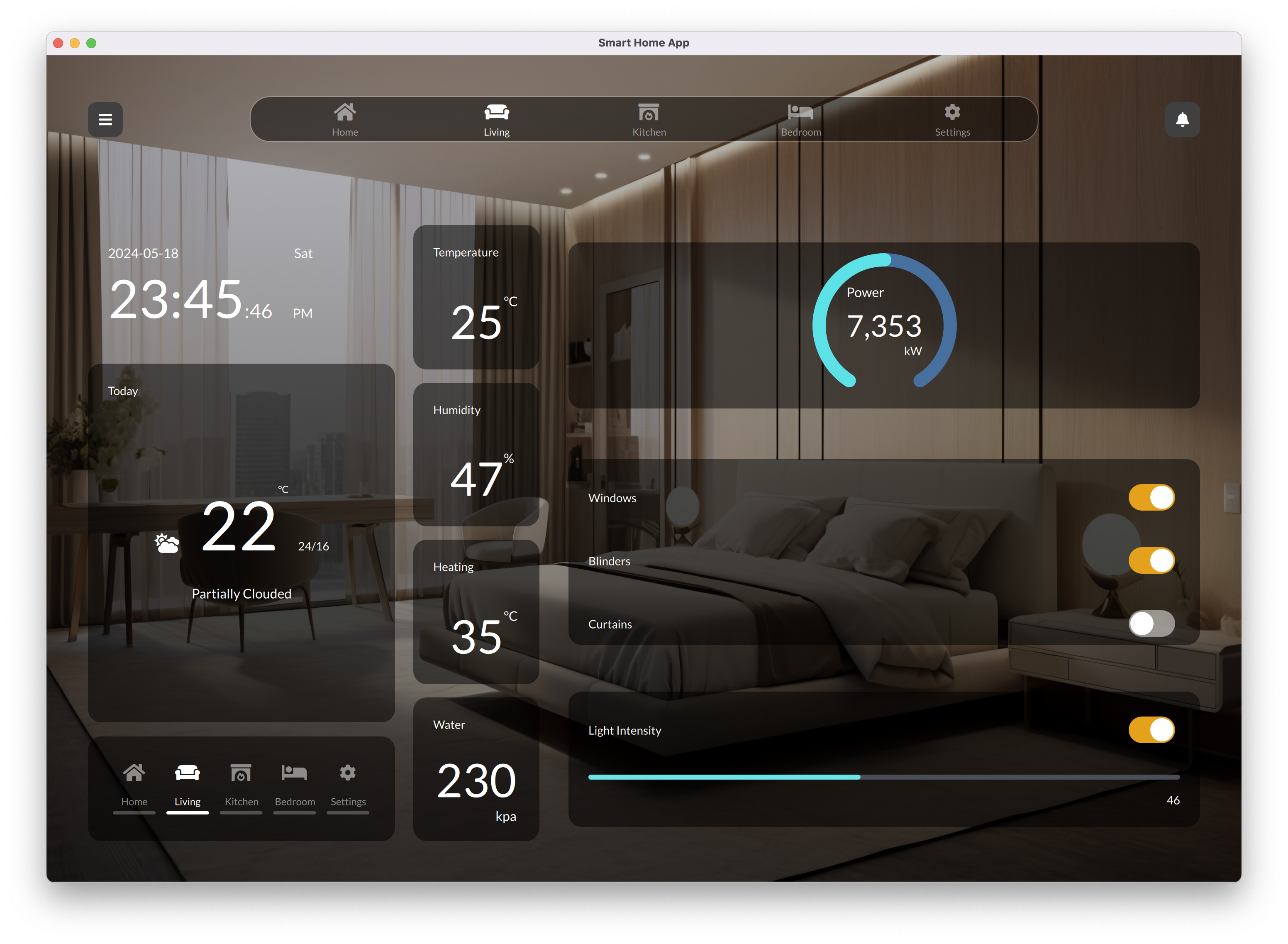 Home Automation glass UI