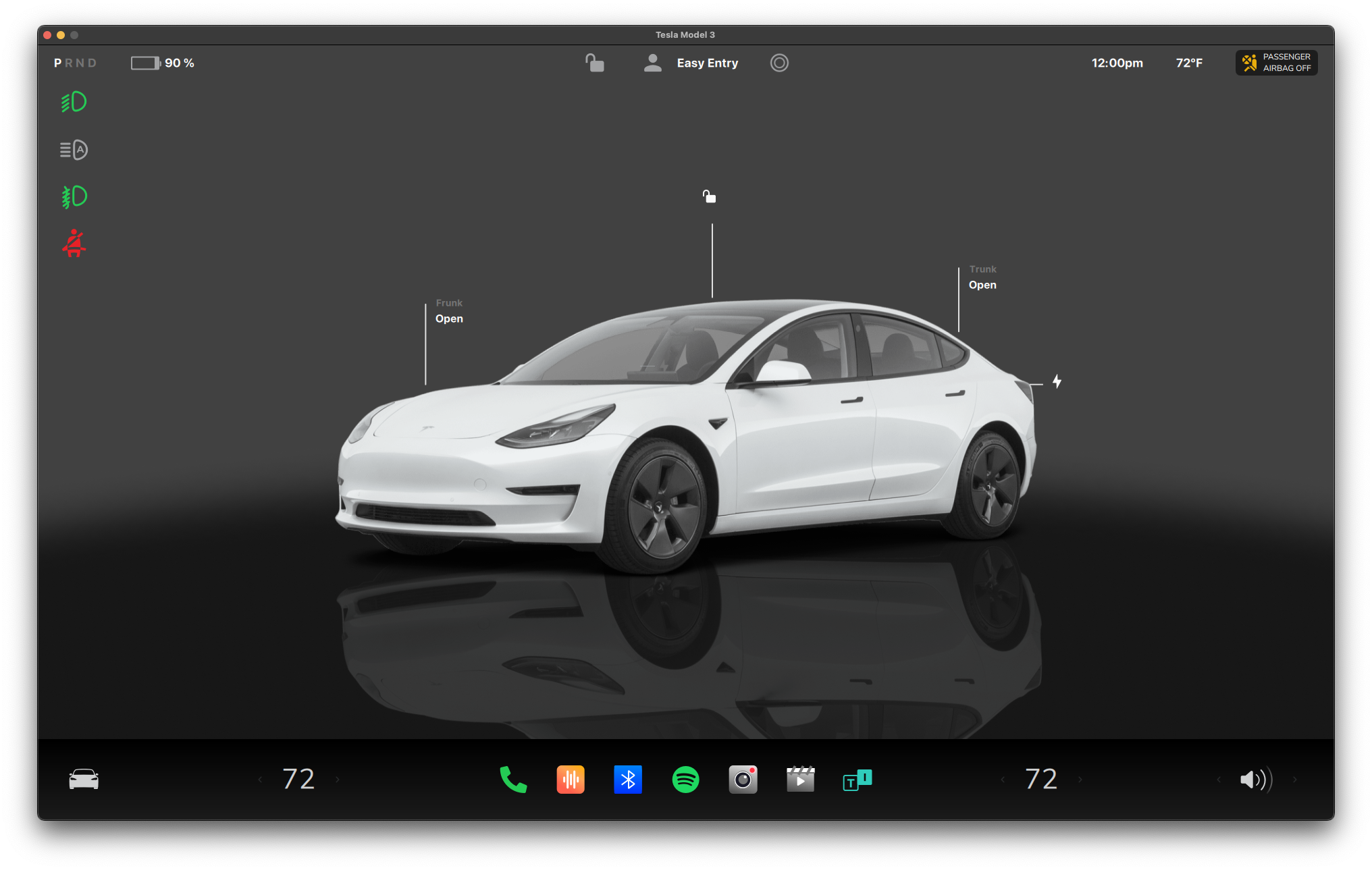 Tesla Home Screen