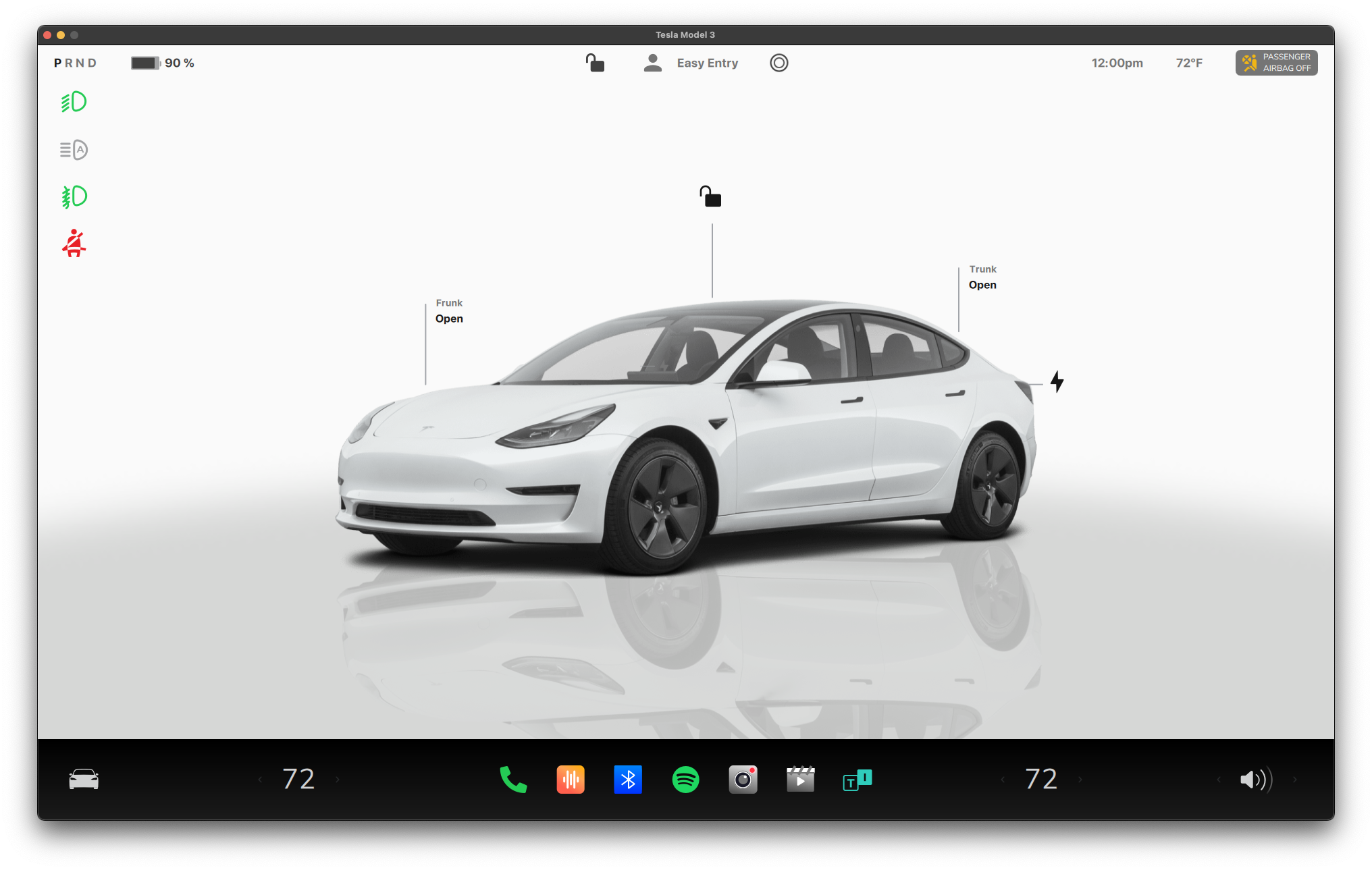 Tesla Home Screen