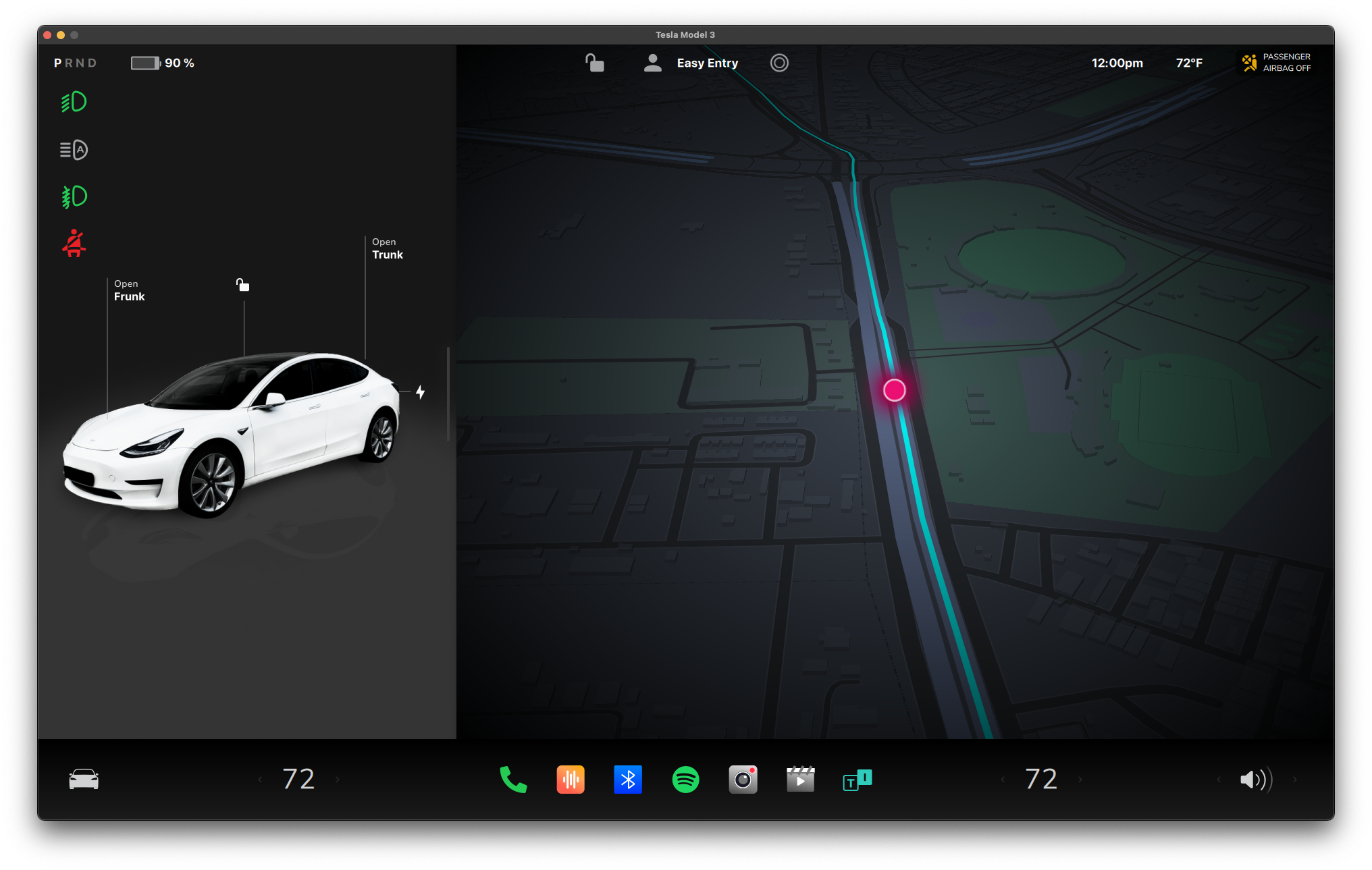 Tesla Home Screen