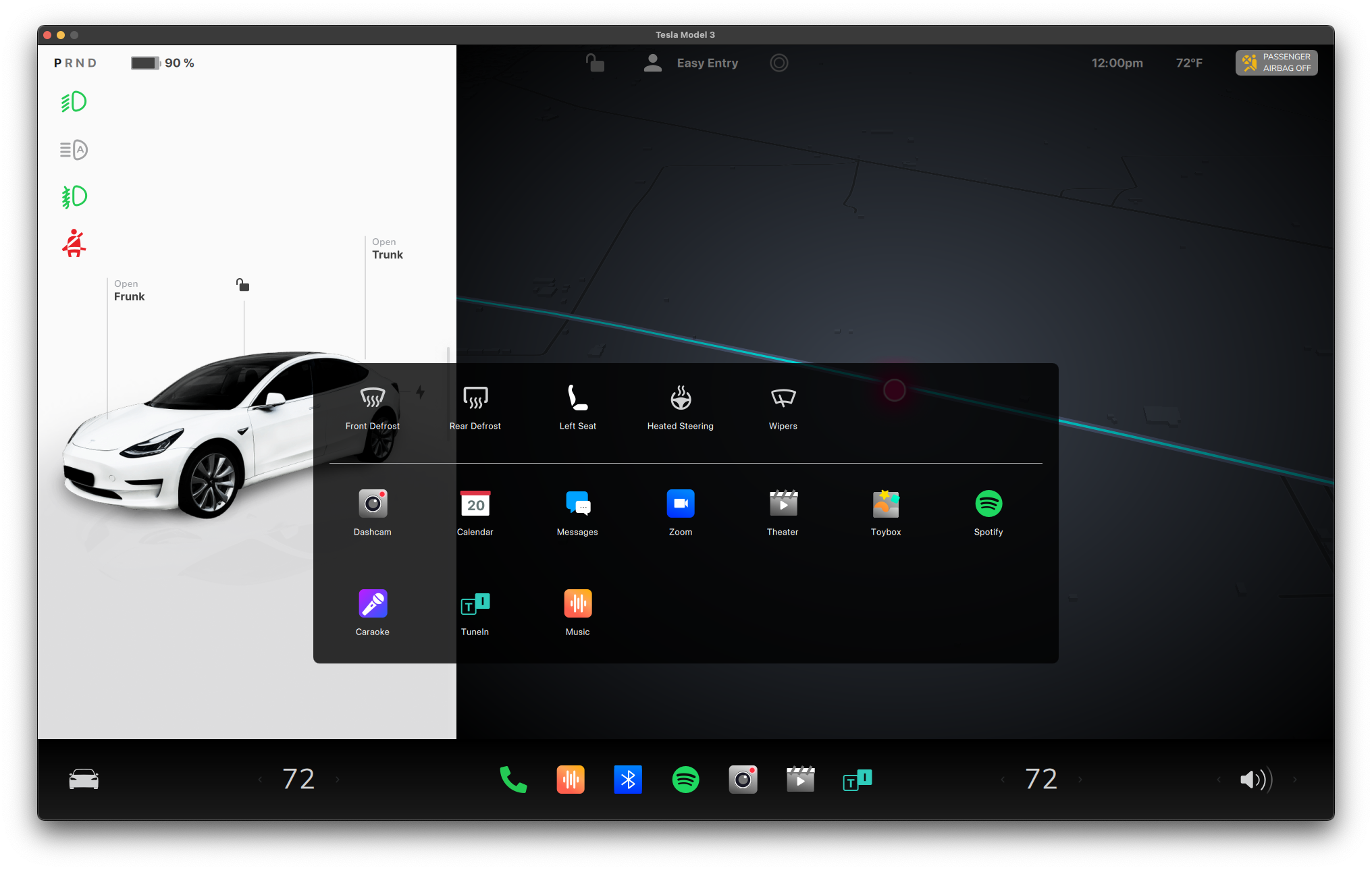 Tesla Home Screen