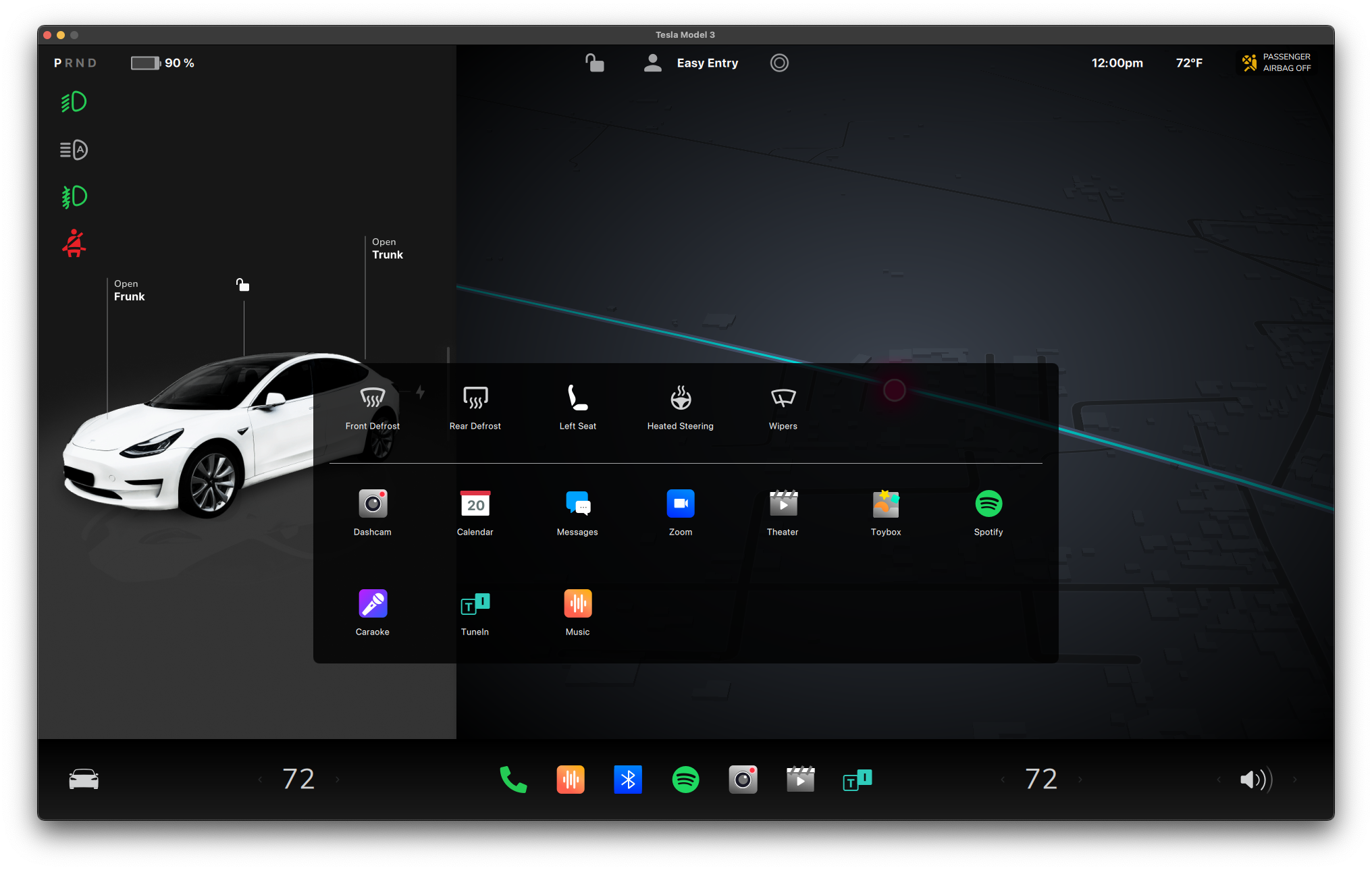 Tesla Home Screen
