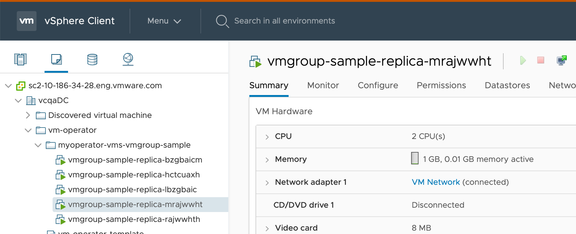 vCenter Screenshot with scaled VM
Group Image