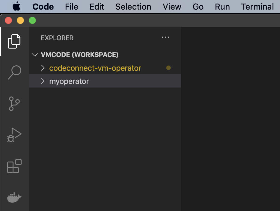 VScode Screenshot with two
directories. Image
