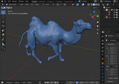 Blender export example