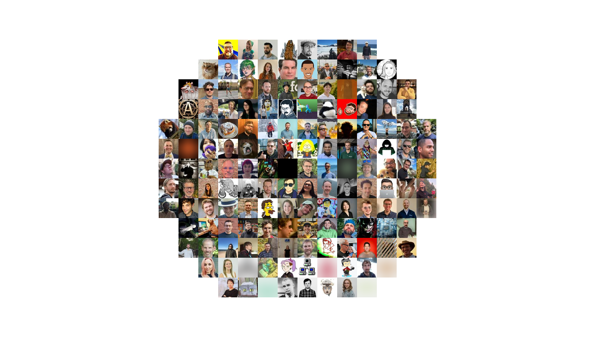 A montage of Fastly contributors made using Imagemagick