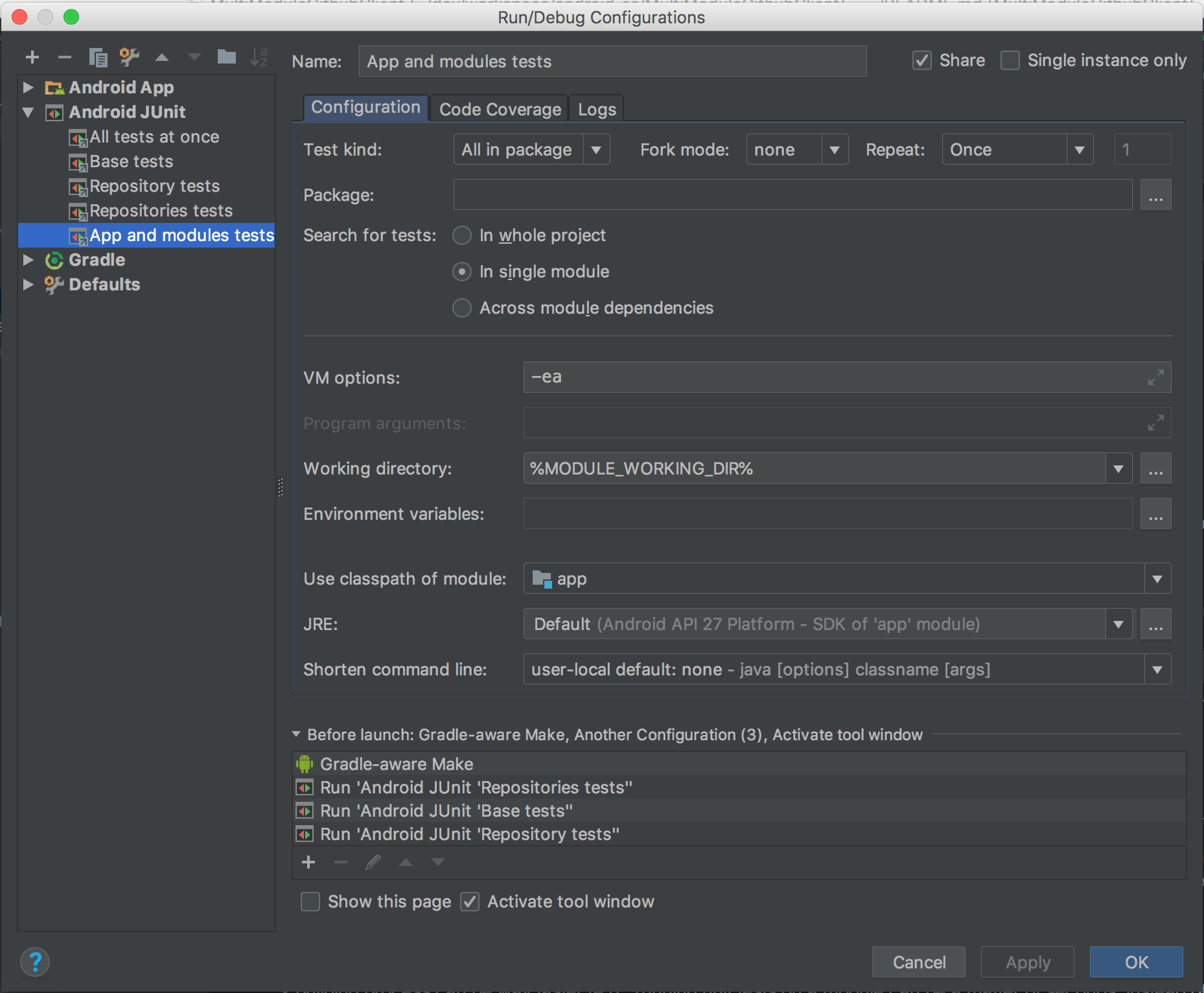 Android Studio configs Android Studio configs