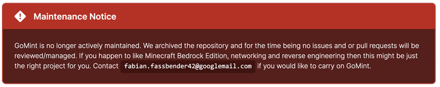 GoMint is no longer actively maintained.