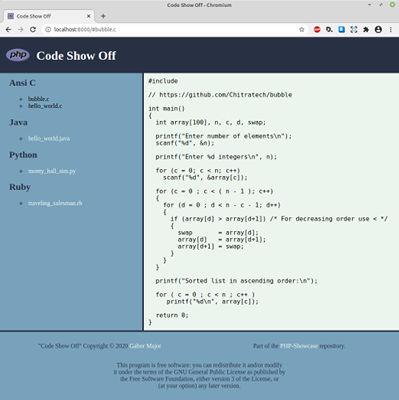 Code Show Off