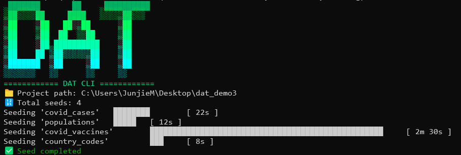 DAT CLI SEED DEMO