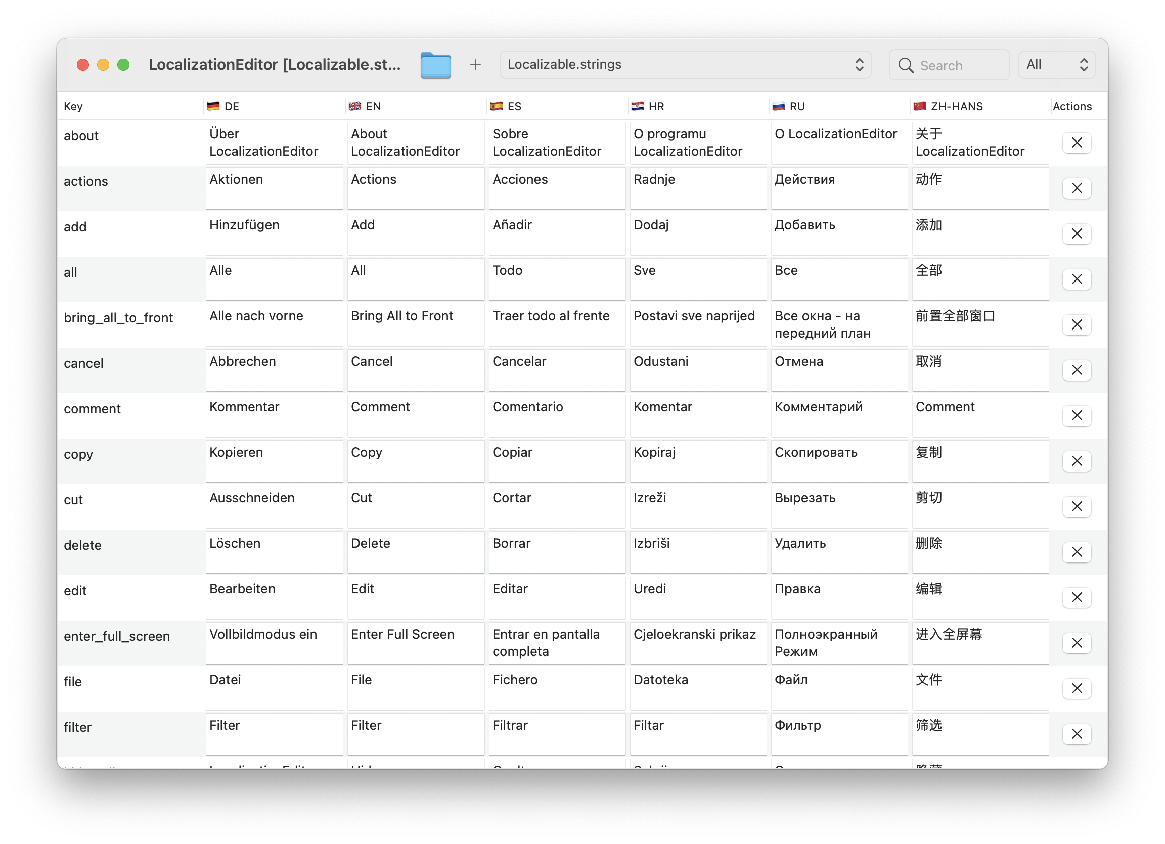 Localization Editor