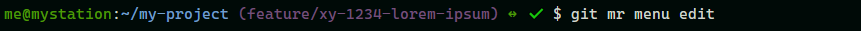 git mr menu edit
