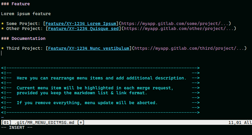 git mr menu edit