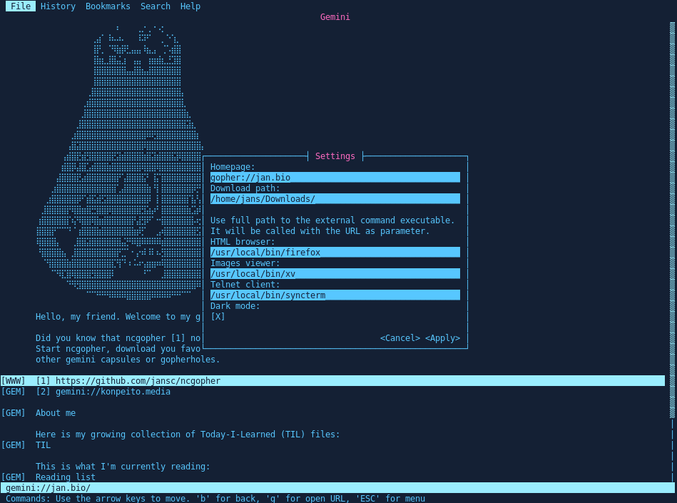 Screenshot of NcGopher img