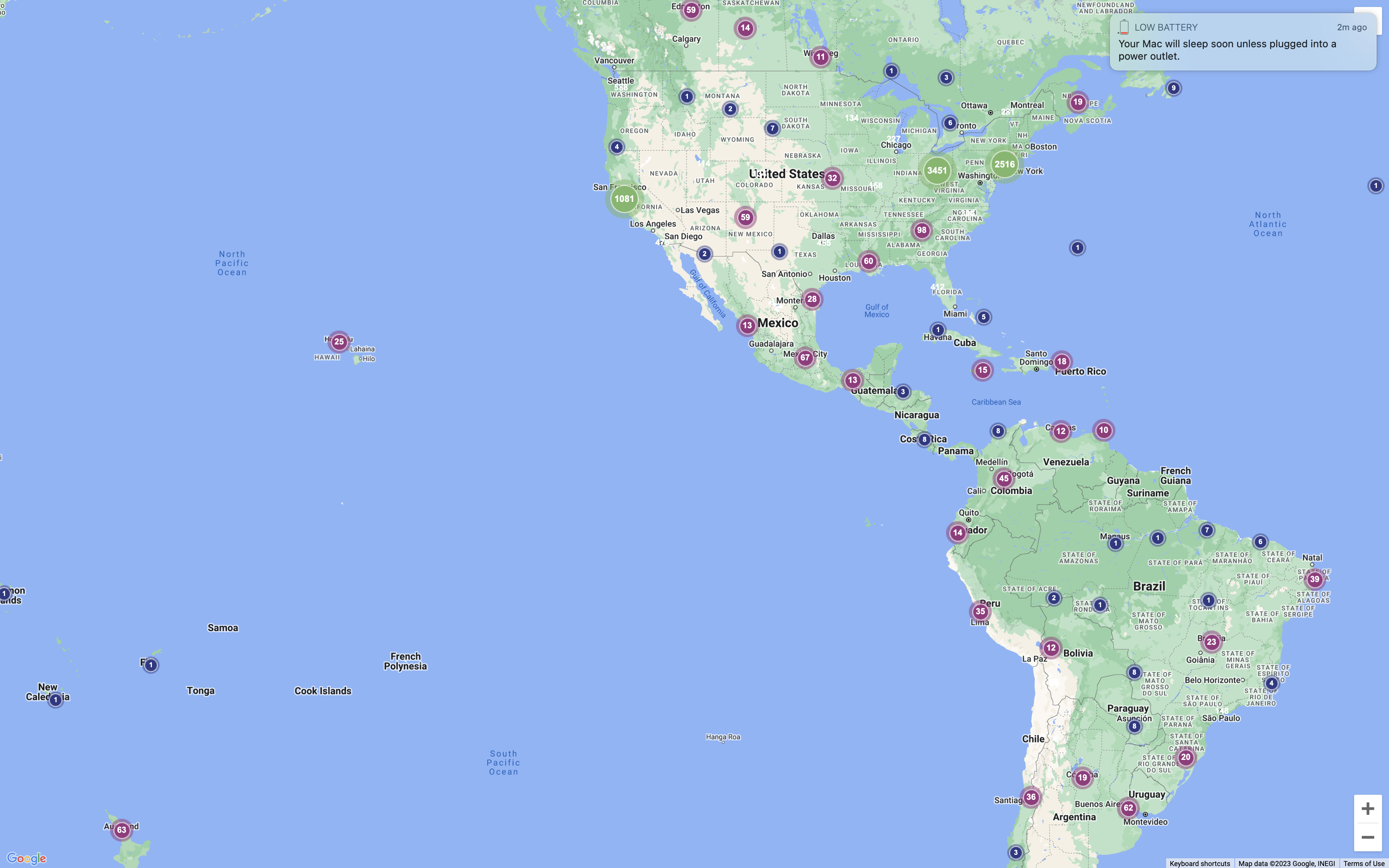 Map: Americas institutions