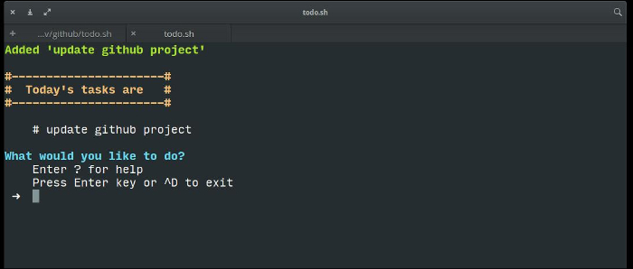todo.sh screenshot
