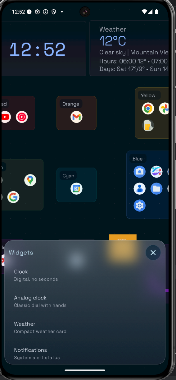 Widget picker