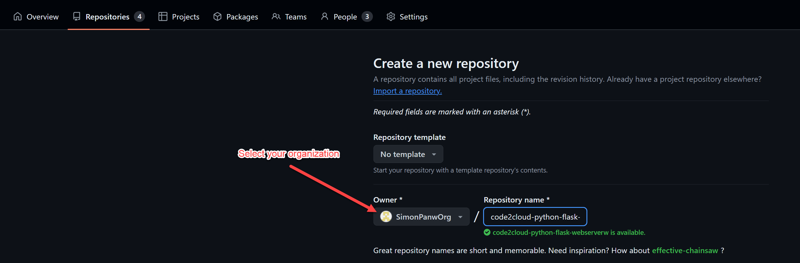 Create new repository