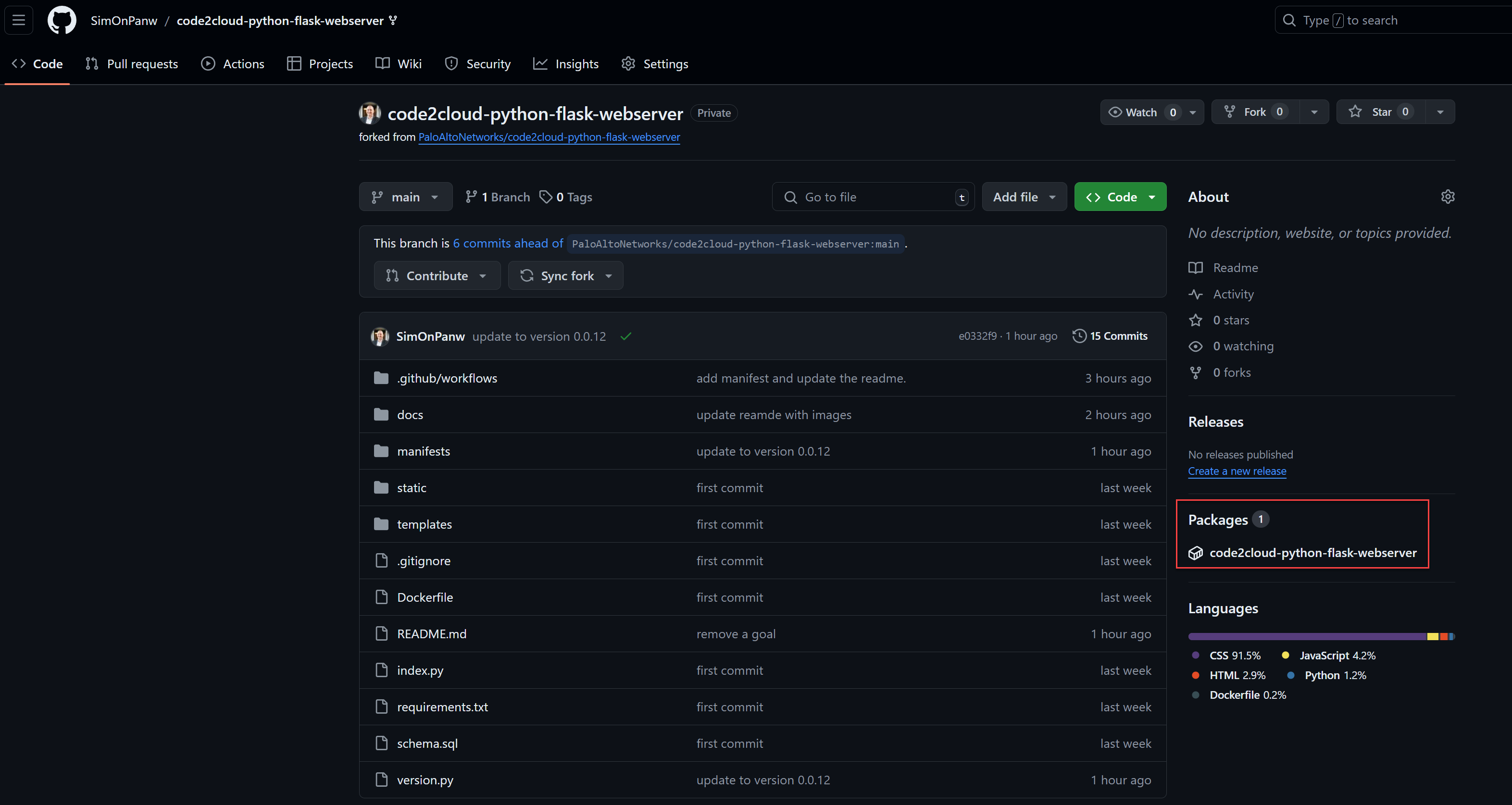 Packages of thge repository